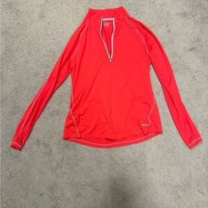 Neon pink 1/4 zip workout shirt